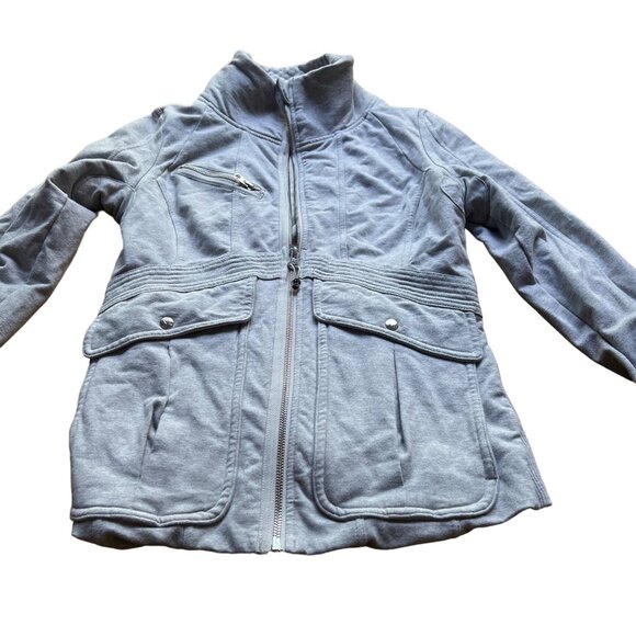 lululemon athletica Jackets & Blazers - Lululemon Size 10 Gray Heathered Silver Spoon It's Happening Athletic Jacket